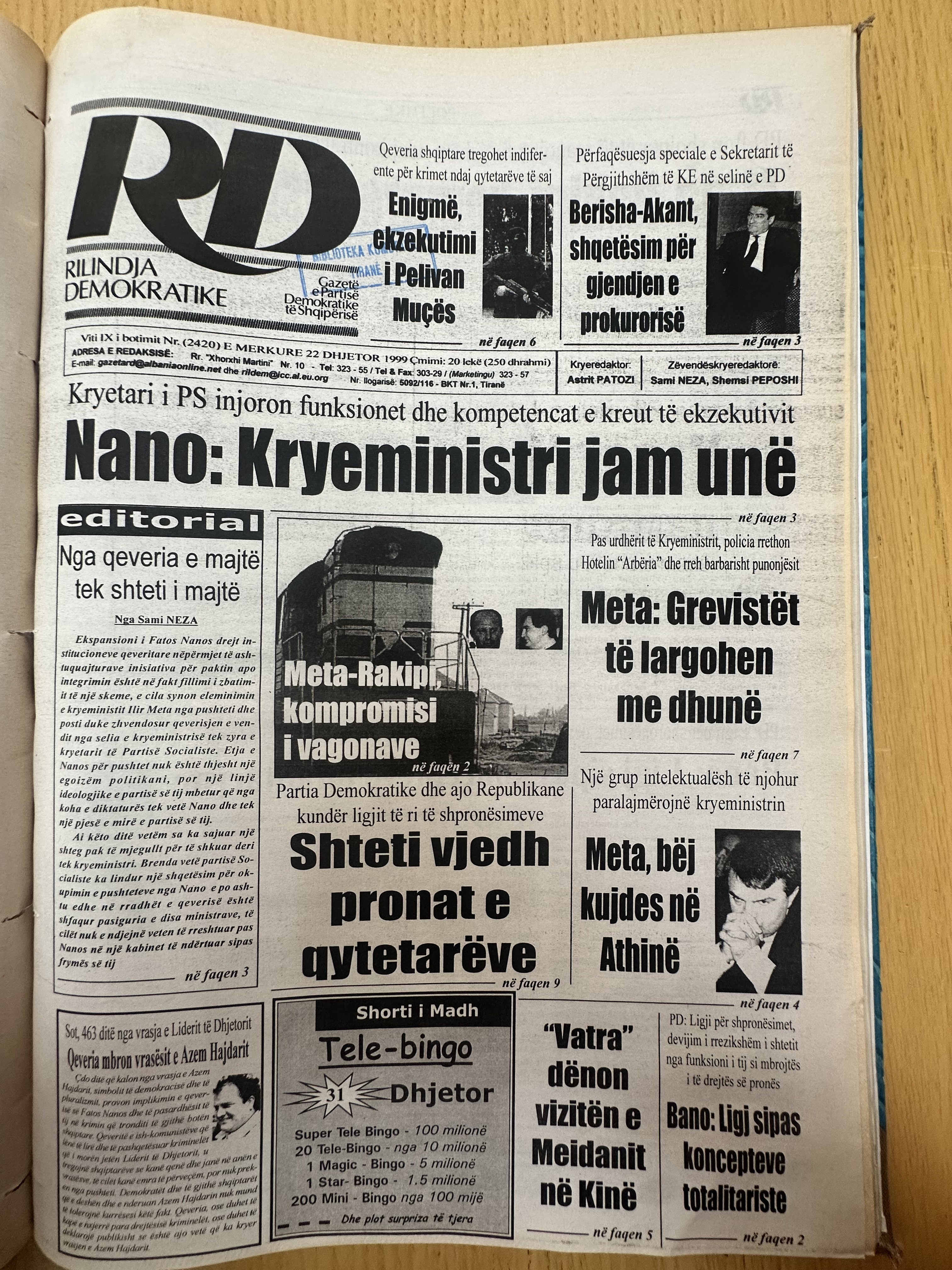 Rilindja Demokratike 1999-12-22
